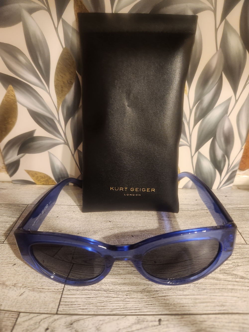 Kurt Geiger Women's Blue Transparent Frame Sunglasses NWOT